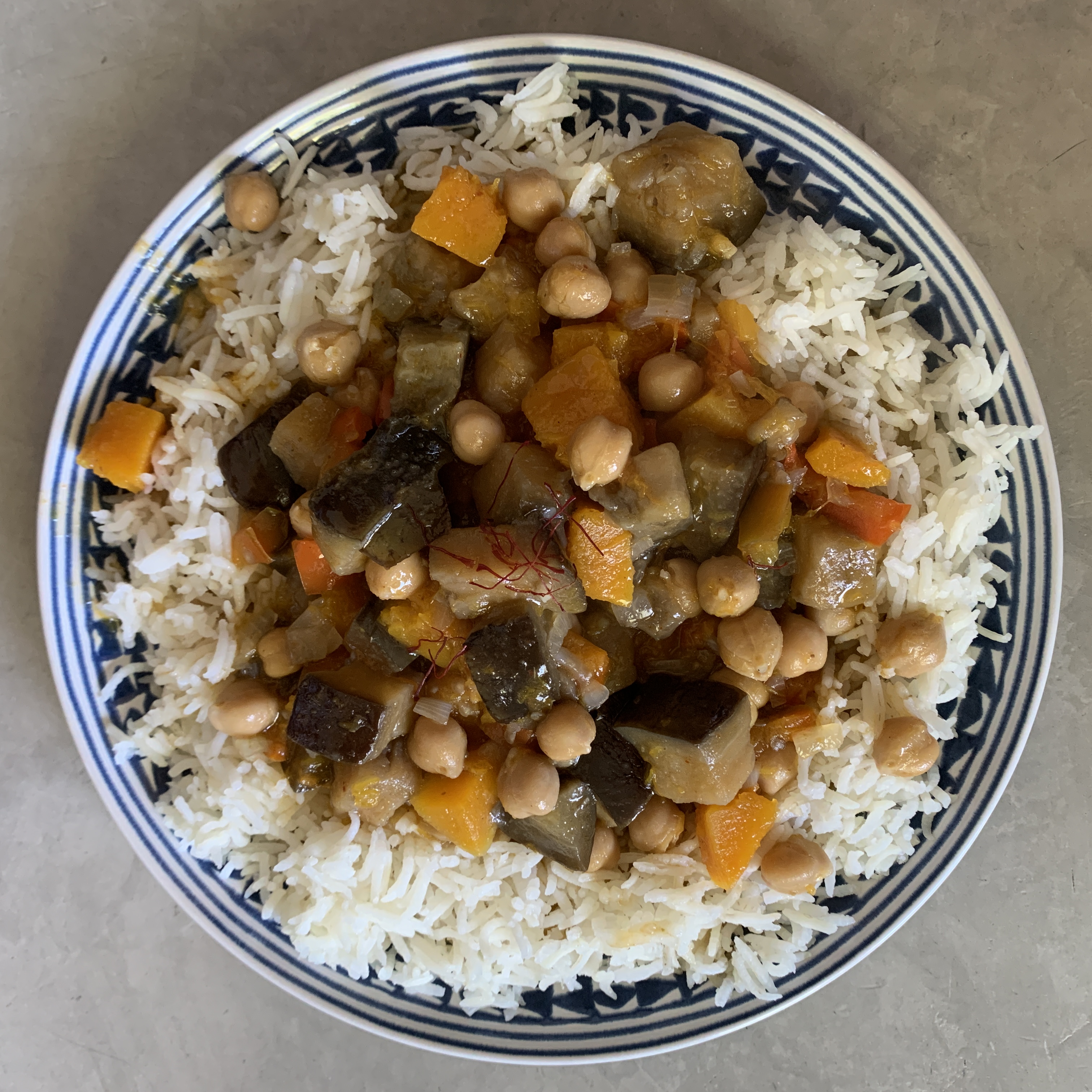 Thai aubergine and chickpea curry